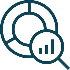 Symbol von Diagramm und Lupe